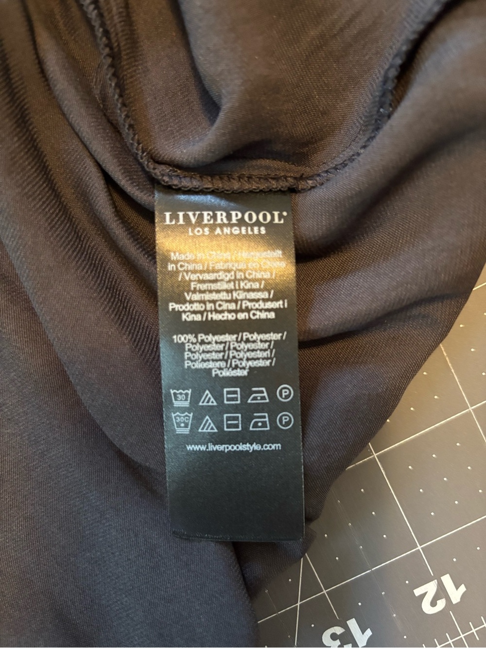 Liverpool Black V-Neck Pleated Long-Sleeve Blouse - Picture 8 of 8